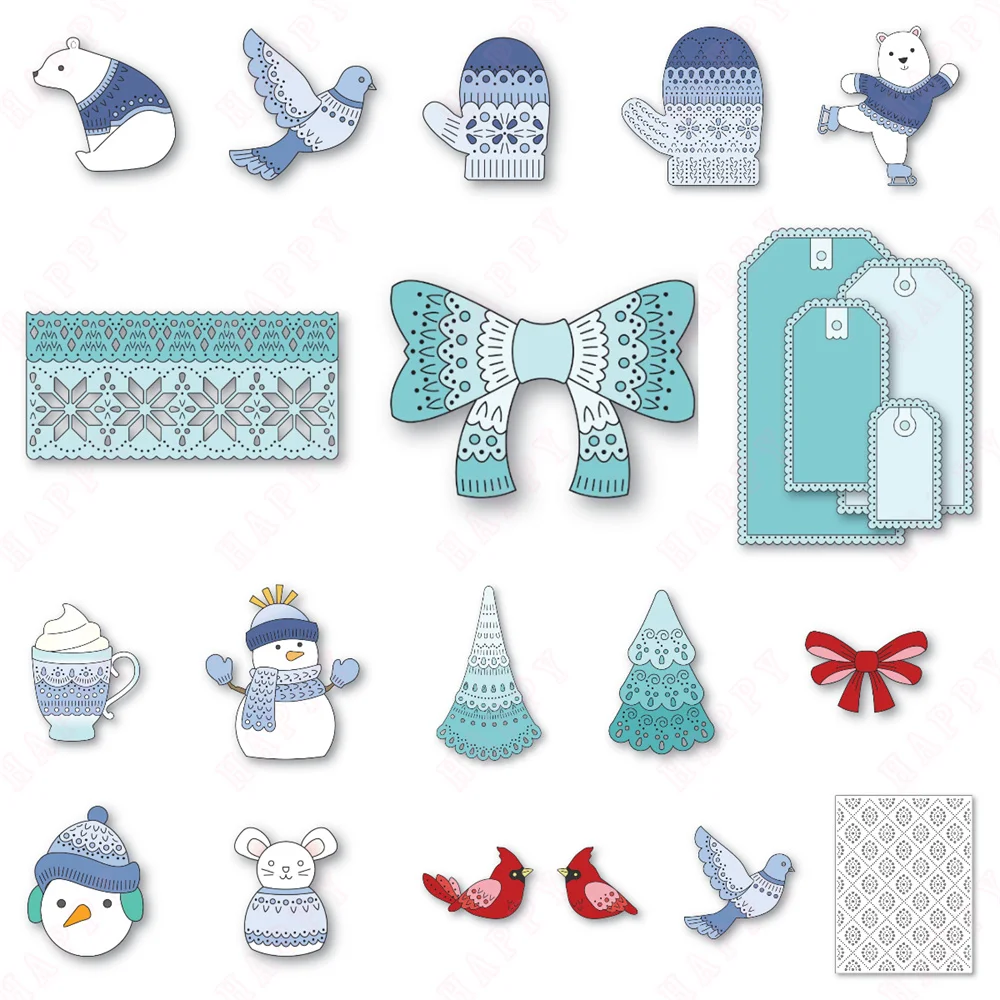 

Christmas Merry Mouse Dies Metal Craft Dies Cutting Photo Album For Diy Scrapbooking Paper Make Cards Handmade Mold Embossing