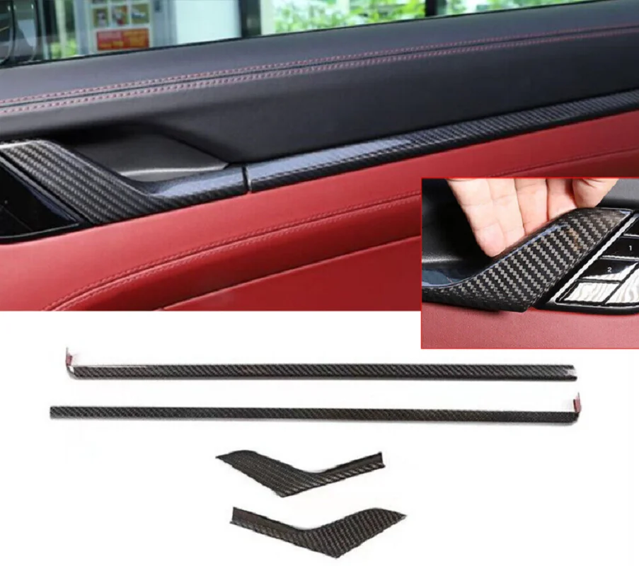 Dry Carbon Fiber Car Steering Wheel Gear Shift Cover Door Handle Window Control Door Sills Cover Trim Fit For Porsche 911 992