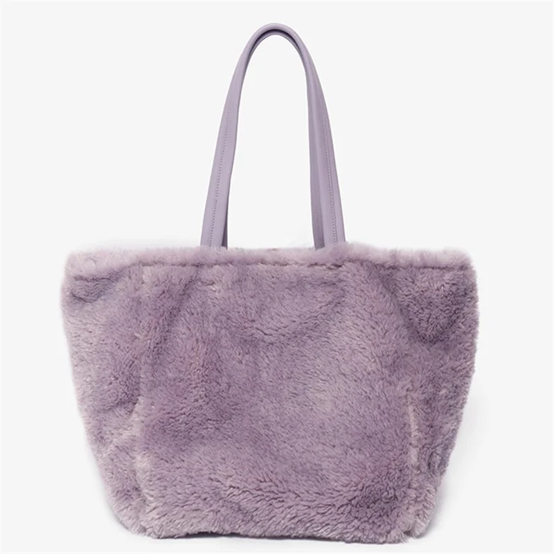 Large Capacity Women's Plush Shoulder Bag Luxury Faux Fur Shoulder Bag New Winter High Quality Plush Shoulder Bag