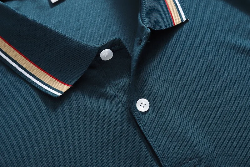 Neues Herren Business Casual Poloshirt mit Kontrastfarbenem Kragen, Klassisches Golf-Revers-Oberteil, Komfort-Pullover für Outdoor, Büro und Alltag – Detail 8