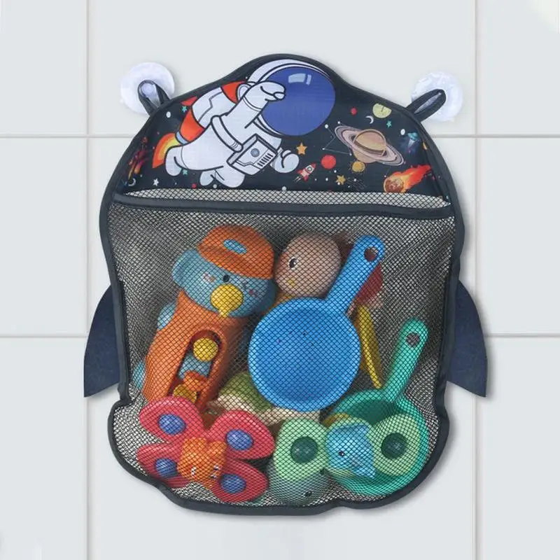 Suporte de brinquedo para banheira, malha de grande capacidade, armazenamento de brinquedos, multi cesta de banho, chuveiro, secagem rápida, acessórios, bolsa suspensa