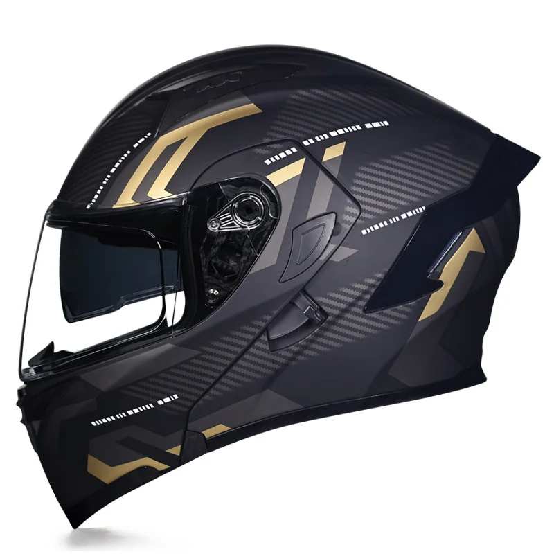 Motorhelm Dot Goedgekeurd Flip Up Moto Helm Met Dubbele Vizier Modulaire Full Face Helm Volwassen Mannen Cascos Para Motos