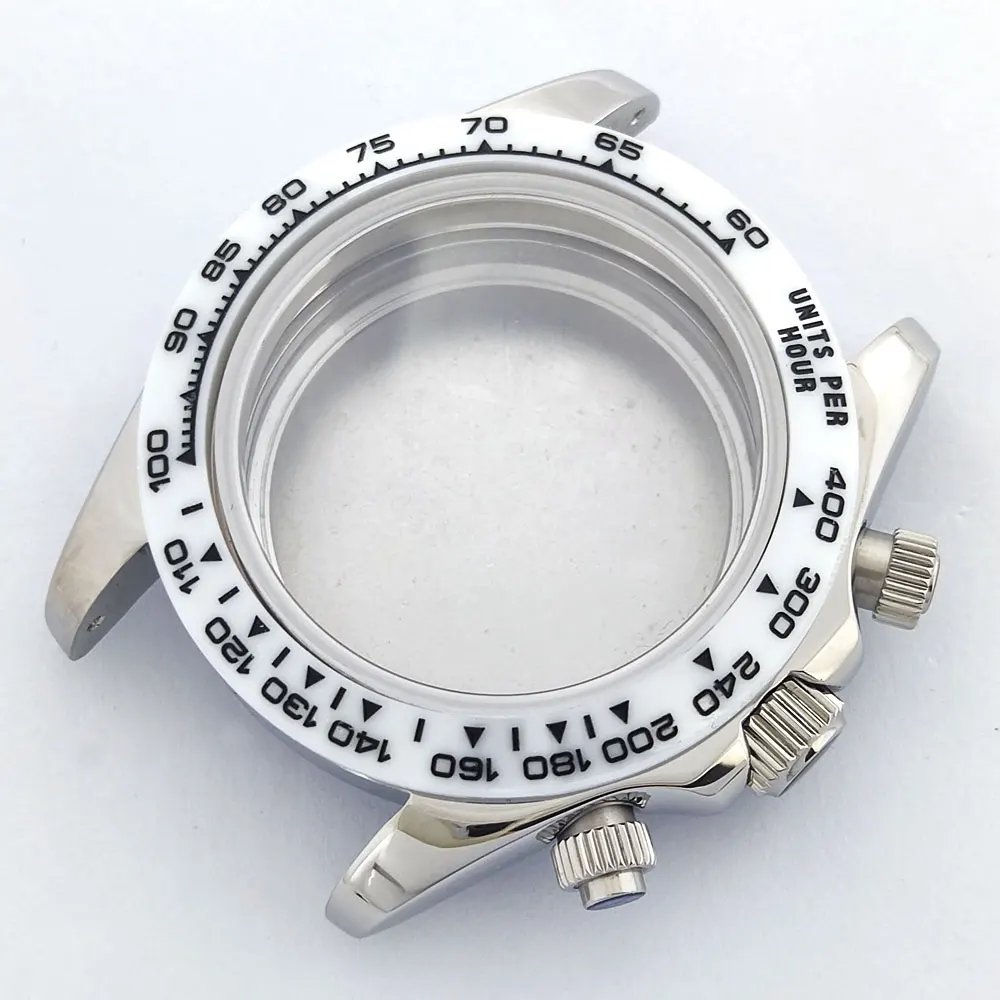 Корпус VK63, корпус часов 39 мм, нержавеющая сталь/алмазный/керамический безель, корпус из нержавеющей стали, подходит для аксессуаров для часов с кварцевым механизмом VK63