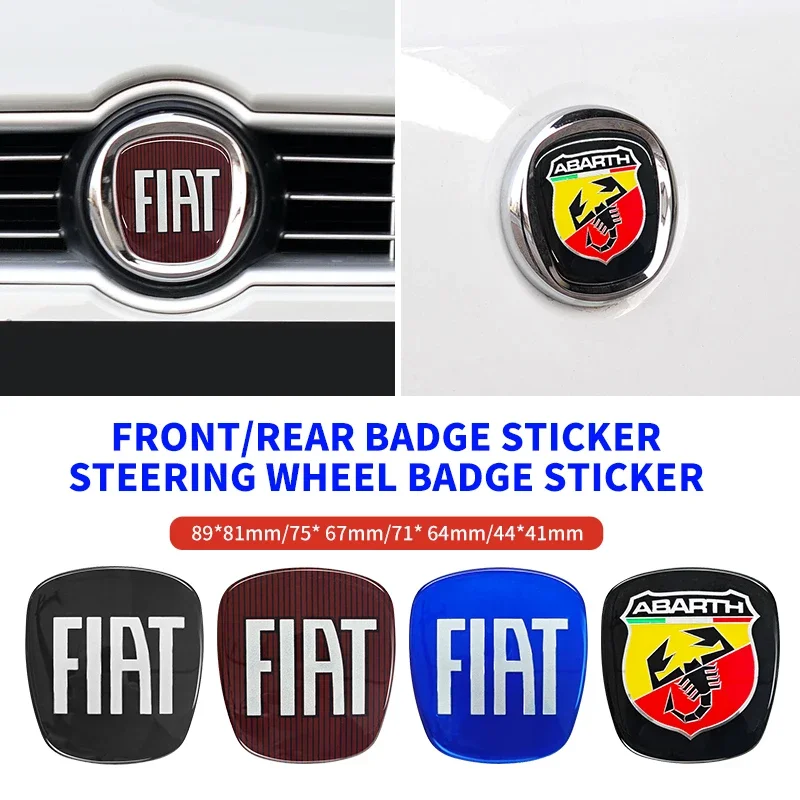 Emblema para a grade dianteira, para-choque traseiro, porta-malas, volante e porta traseira para FIAT Abarth 500 Palio Ducato Bravo Punto Stilo