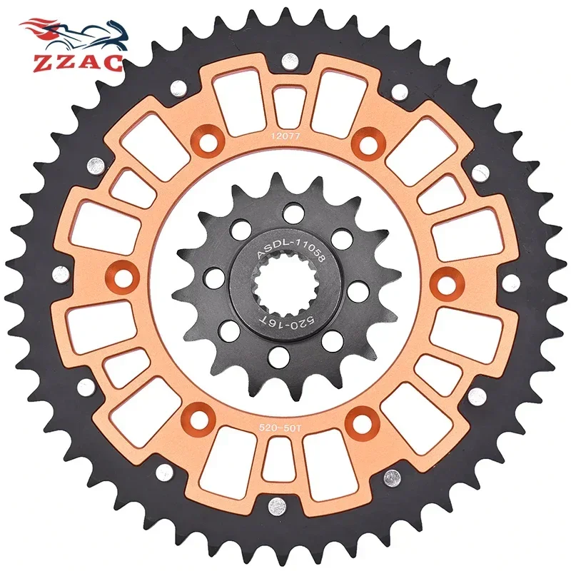 

520 50T 16T Motorcycle Steel Aluminum Composite Front Rear Sprocket Kits For KT/M 620 LC4 E Enduro 1997-1998