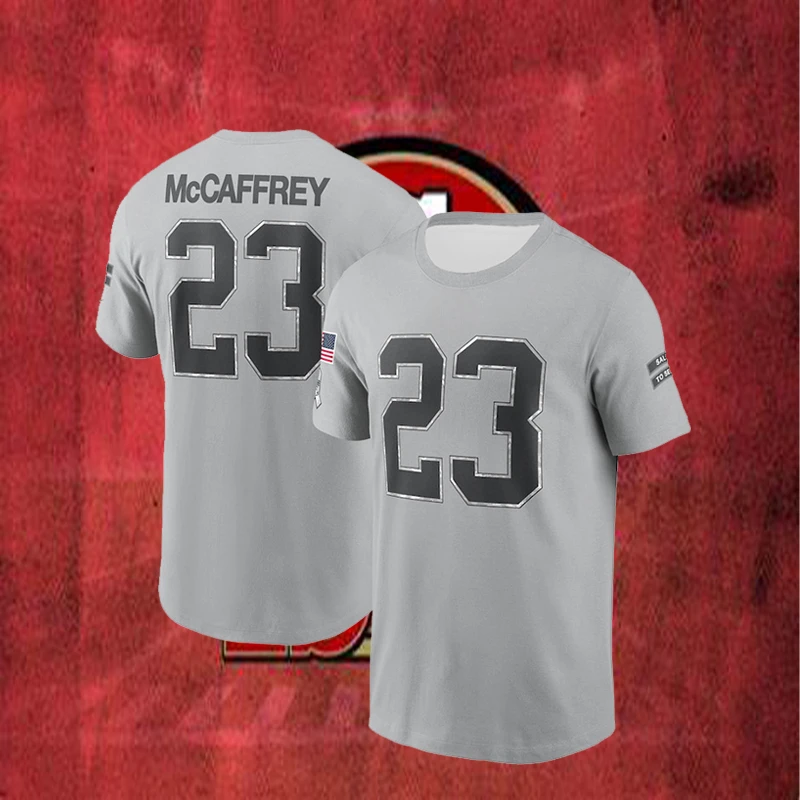 Summer Men's MCCAFFREY 3D Digital Printed T-shirt Comfortable and Breathable Outdoor San Francisco 49ers Fans Short Sleeve