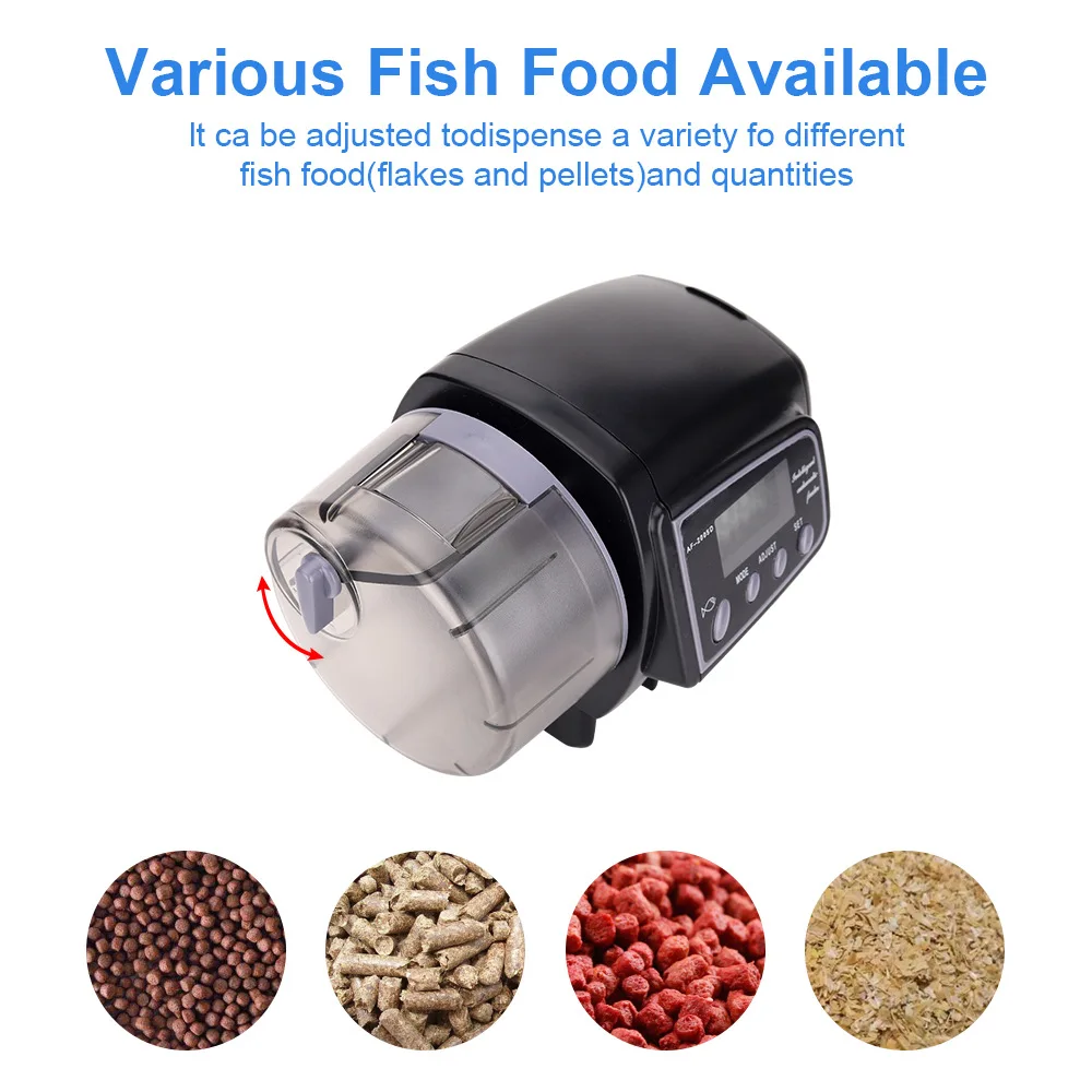 Automatic Feeder Aquarium Goldfish Smart Timing Auto Fish Feeder Timer Food Feeding 12/24 Hours Timer Feeding for Tank