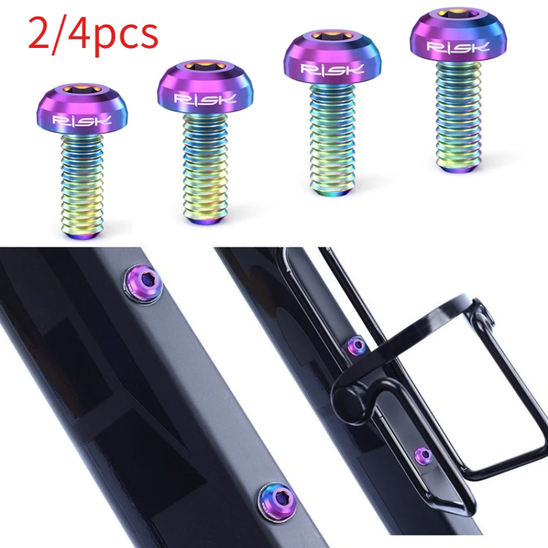 

2/4pcs Water Bottle Cage Mounting Screw M5x12mm Titanium Screw with Pan Head for Mountain Bikes Road Bikes