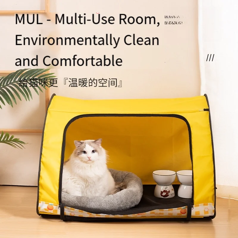 

cat delivery room, cat litter enclosed cage, fenced tent foldable pet supplies, large space