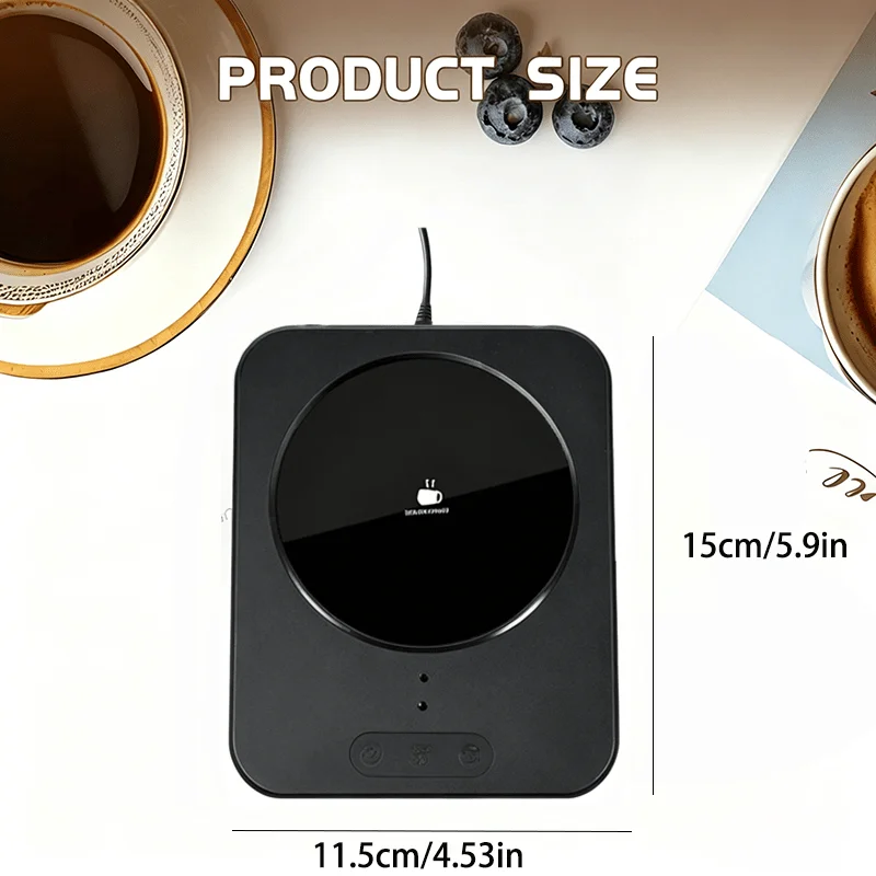 Desktop Coffee Cup Warmer, Three-Level Constant Temperature Heating Coaster, Coffee Cup Warmer, USB Rechargeable Model, Keeps Milk Tea and Coffee Warm, Suitable for Heating Coffee, Tea, Milk, and Various Beverages, a Gift for Coffee Enthusiasts