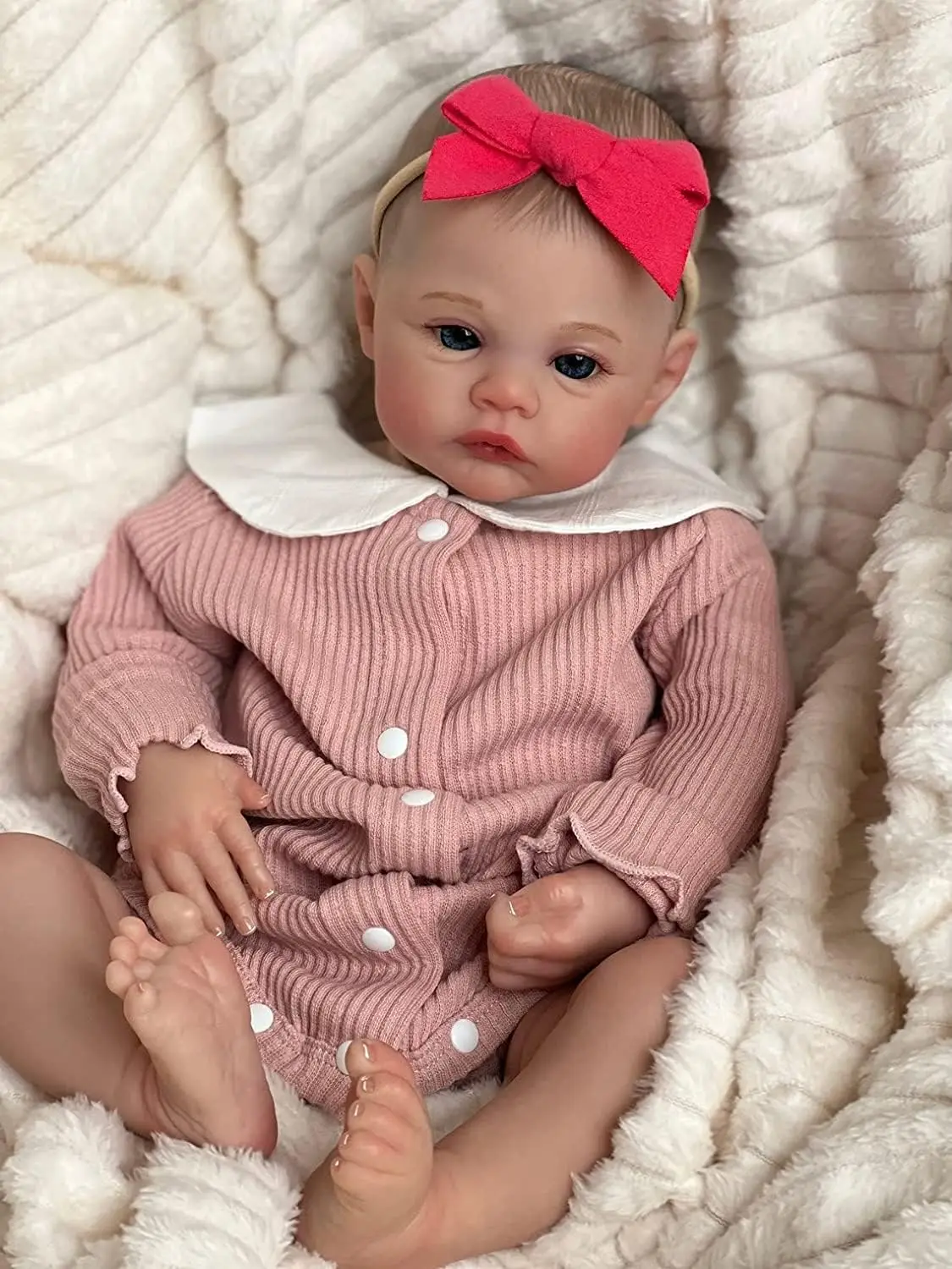 

Newborn Reborn Baby Doll 45cm Lifelike Full Body Soft Silicone Girl Realistic Cute Baby Toddler Handmade Doll Toy Gifts for Kids