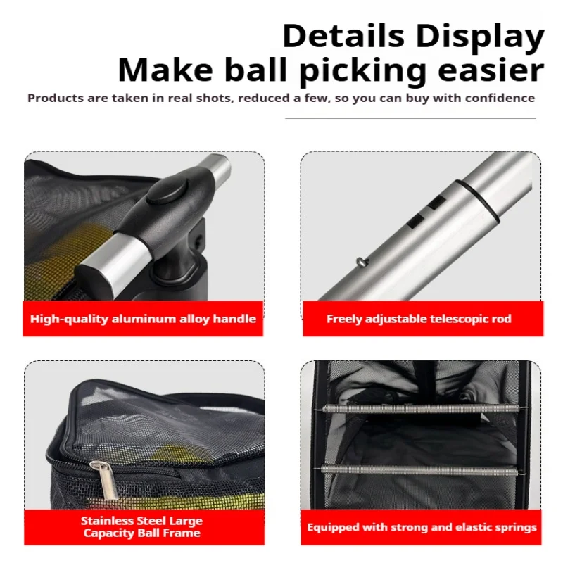 

Pickleball Picker Large Capacity 50 Ball Portable Pickleball Collector Scalable Pickleball Picker No Bending Needed Outdoor Cour