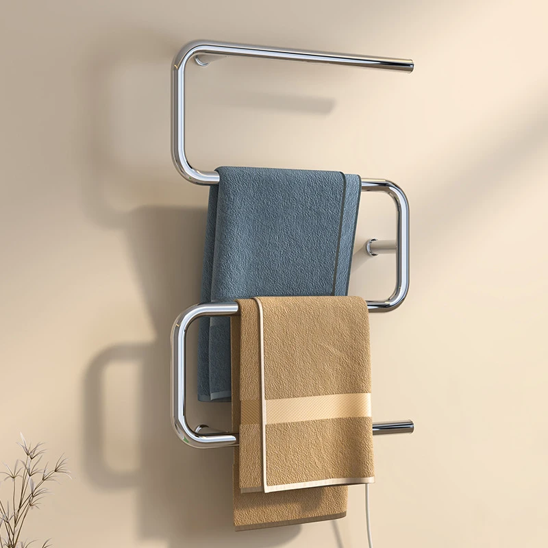 New Bathroom Smart Thermostatic Electric Heated Towel Rail Stainless Steels Towel Warmer Fast Drying Electric Bath Towel Rack