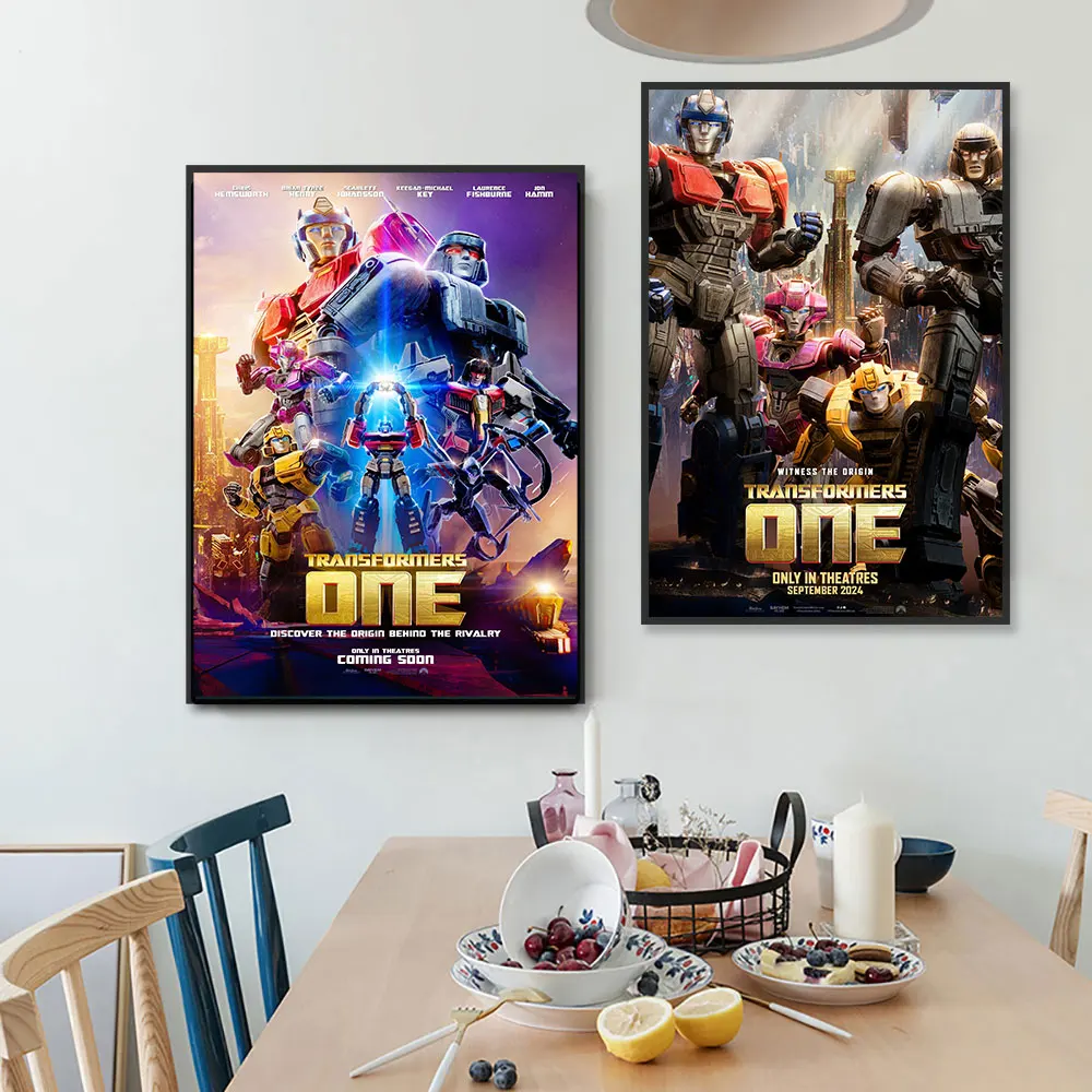 Póster de lona de personajes de dibujos animados de películas de animación de Disney, arte de pared t-transformers One, decoración del hogar para