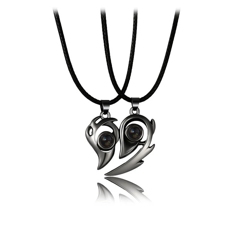 Couple's Electrocardiogram Heart Pendant Necklace, Valentine's Gift
