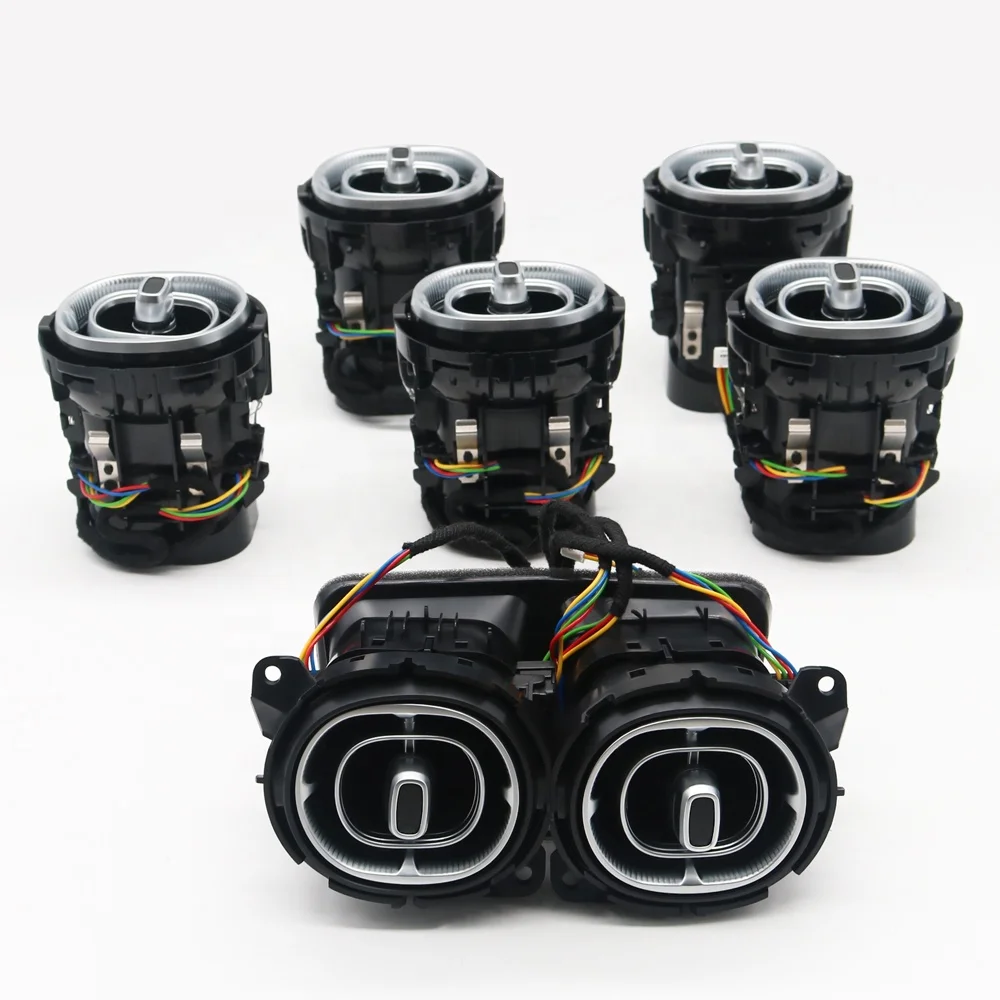 

STLFCar Interior Turbine Air Outlet 64 Colors Led Ambient Light Air Condition Air Vents for Mercedes C-class W206