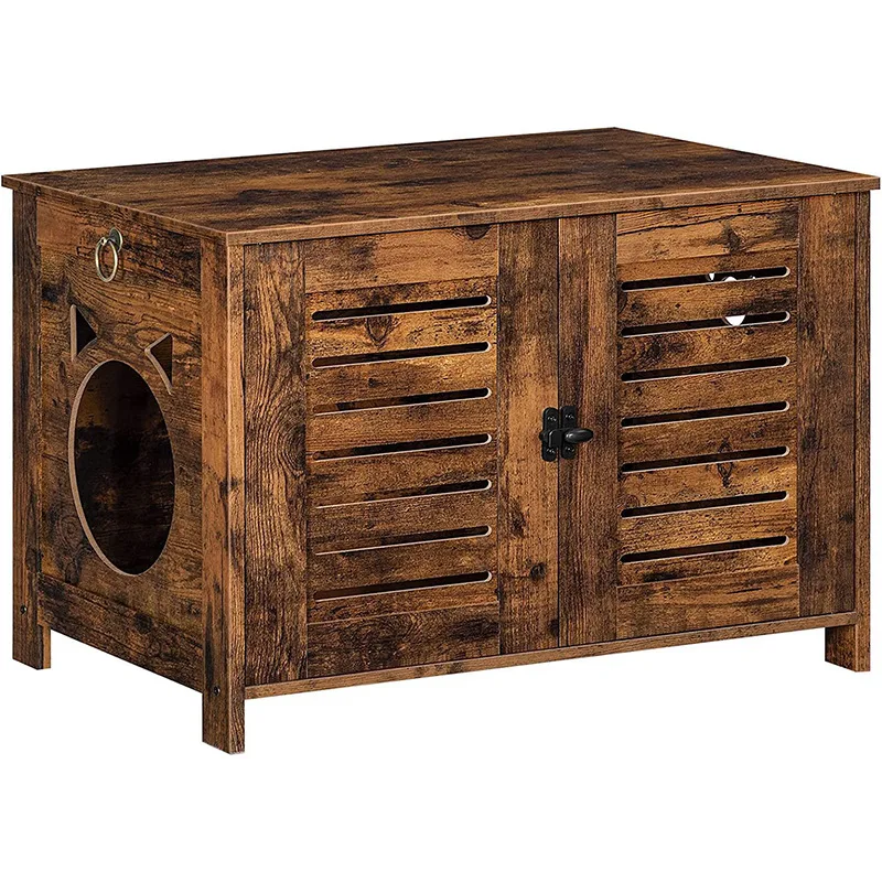 Wooden cabinetnest cat villalitter box human pet coffee table semi-closed cat toilet odor