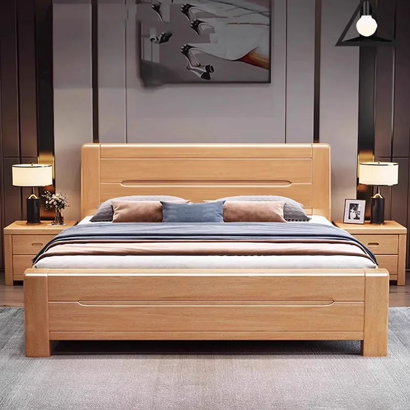 Storage Designer Double Bed Designer Wood Modern Full Size Twin Bed Frame Platform Wood Sleeping letto matrimoniale furniture