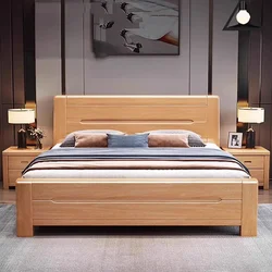 Storage Designer Double Bed Designer Wood Modern Full Size Twin Bed Frame Platform Wood Sleeping letto matrimoniale furniture