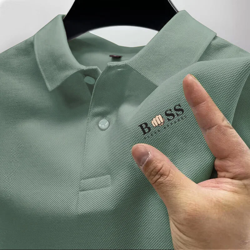 Camicia POLO estiva da uomo T-shirt comoda e traspirante Camicia a maniche corte da lavoro casual alla moda