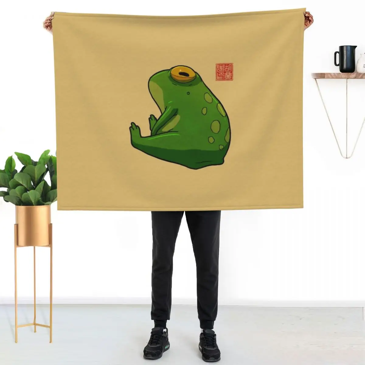 Grumpy Frog Throw Blanket Retros Weighted Decoratives manga Sleeping Bag Sofa Blankets