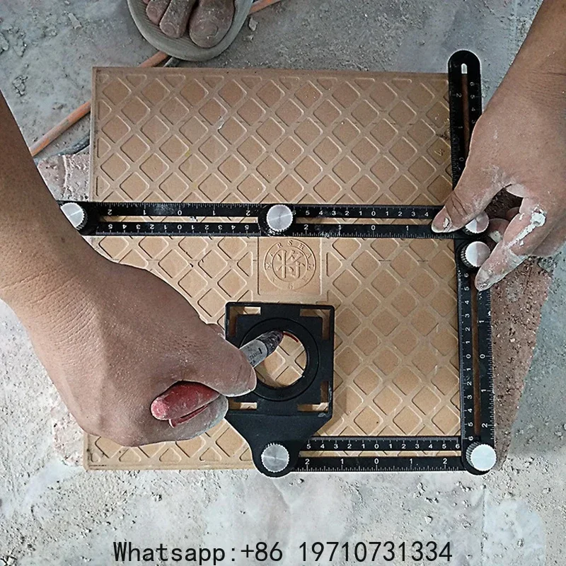 Construction Tools Multi Angle Measuring  Aluminum Folding Positioning Ruler Professional DIY Wood Tile Flooring Punch