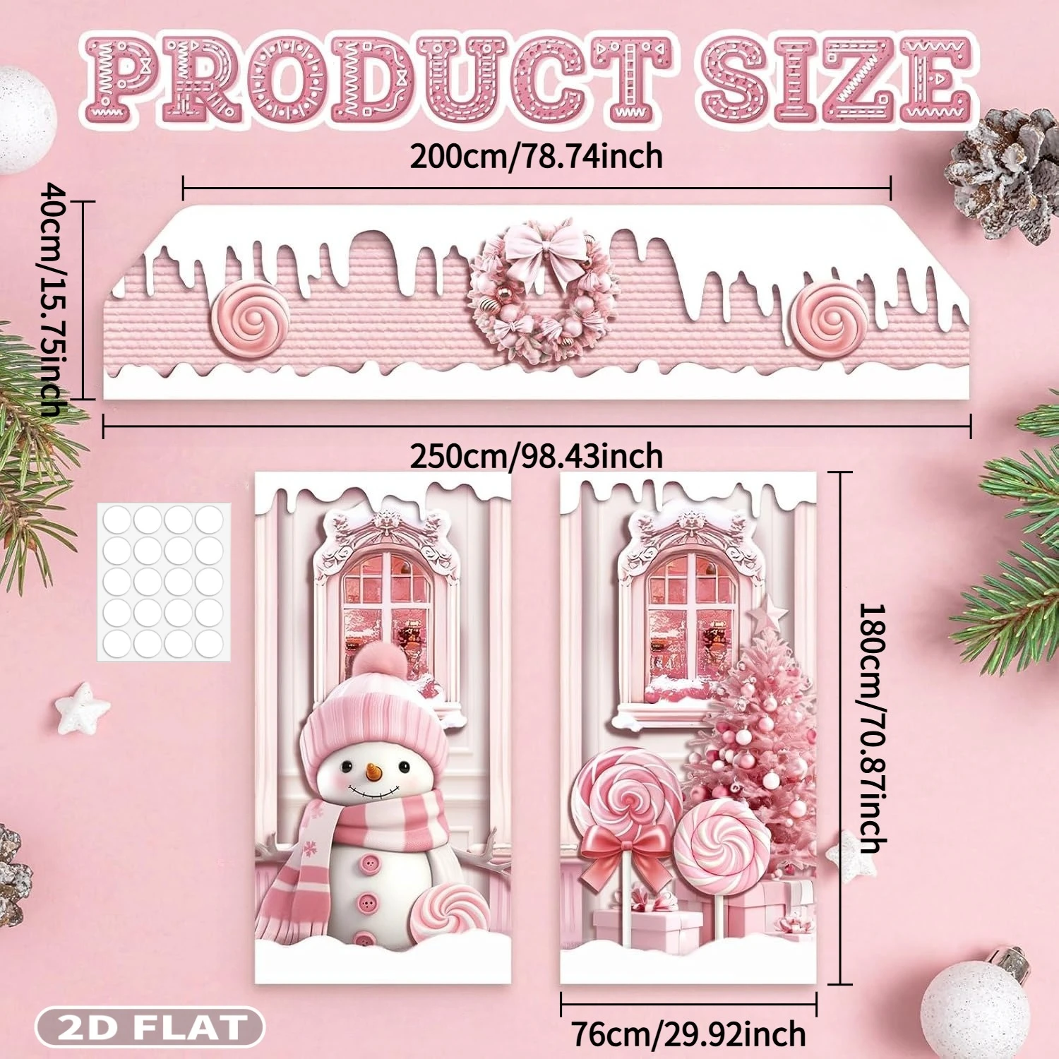 3pcs Christmas Gingerbread House Party Banners