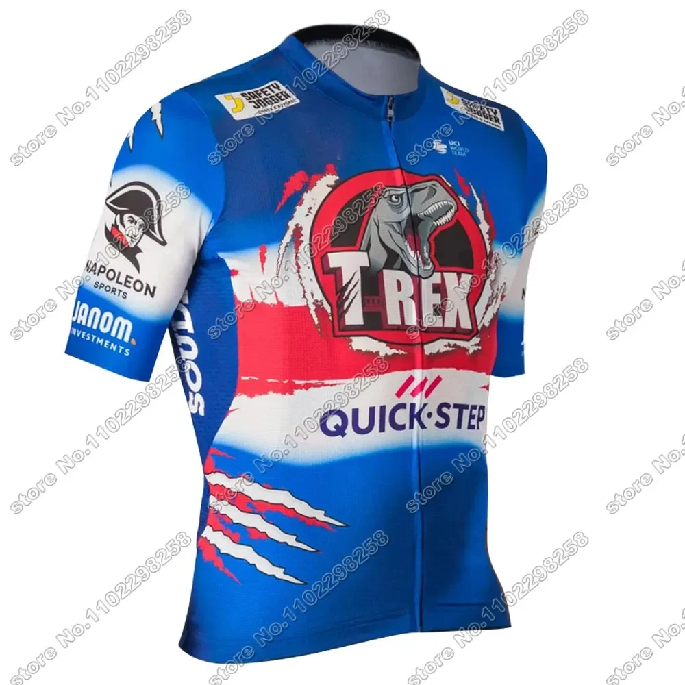 Soudal T-REX 2024 Quick Step Cycling Jersey Set Clothing Men Summer Road Bike Shirts Suit Bicycle Bib Shorts Maillot