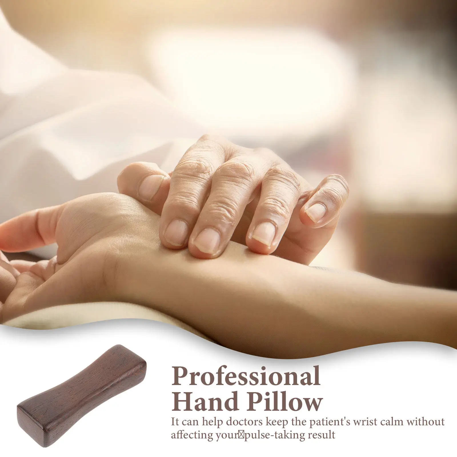 Redwood Pulse Pillow Comfortable Multi-Function Wrist Wood Support Practical Portable Pulse-Taking Hand Accessory for Clinic