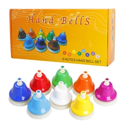 Orff Musical Instrument Set Colorful 8-Note Hand Bell Children's Music Toy Baby Early Education Beautiful Christmas Gift