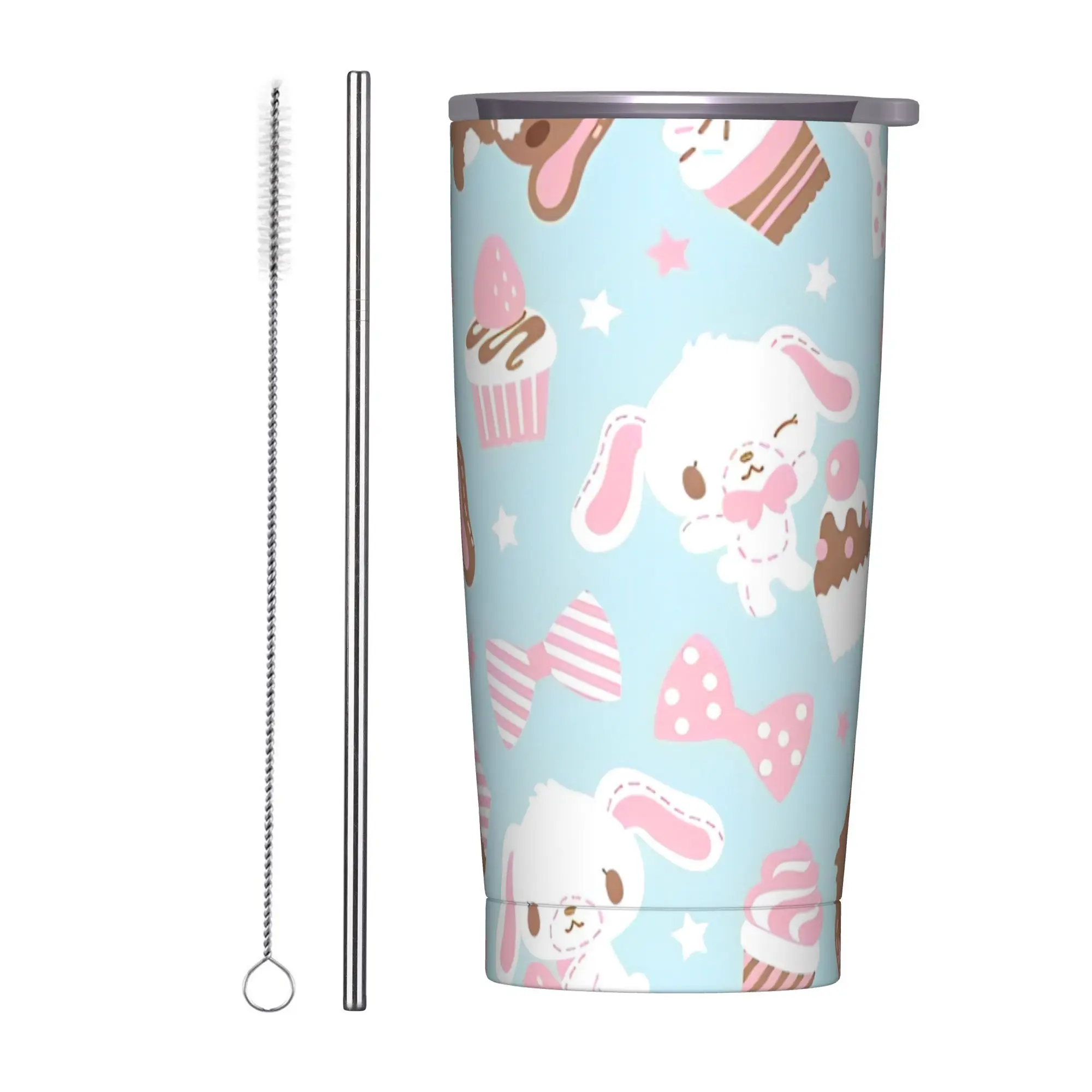 

Sugar Rabbit Insulated Tumbler with Lid Sugarbunnies Stainless Steel Coffee Mugs Double Wall Car Bottle Cups, 20oz