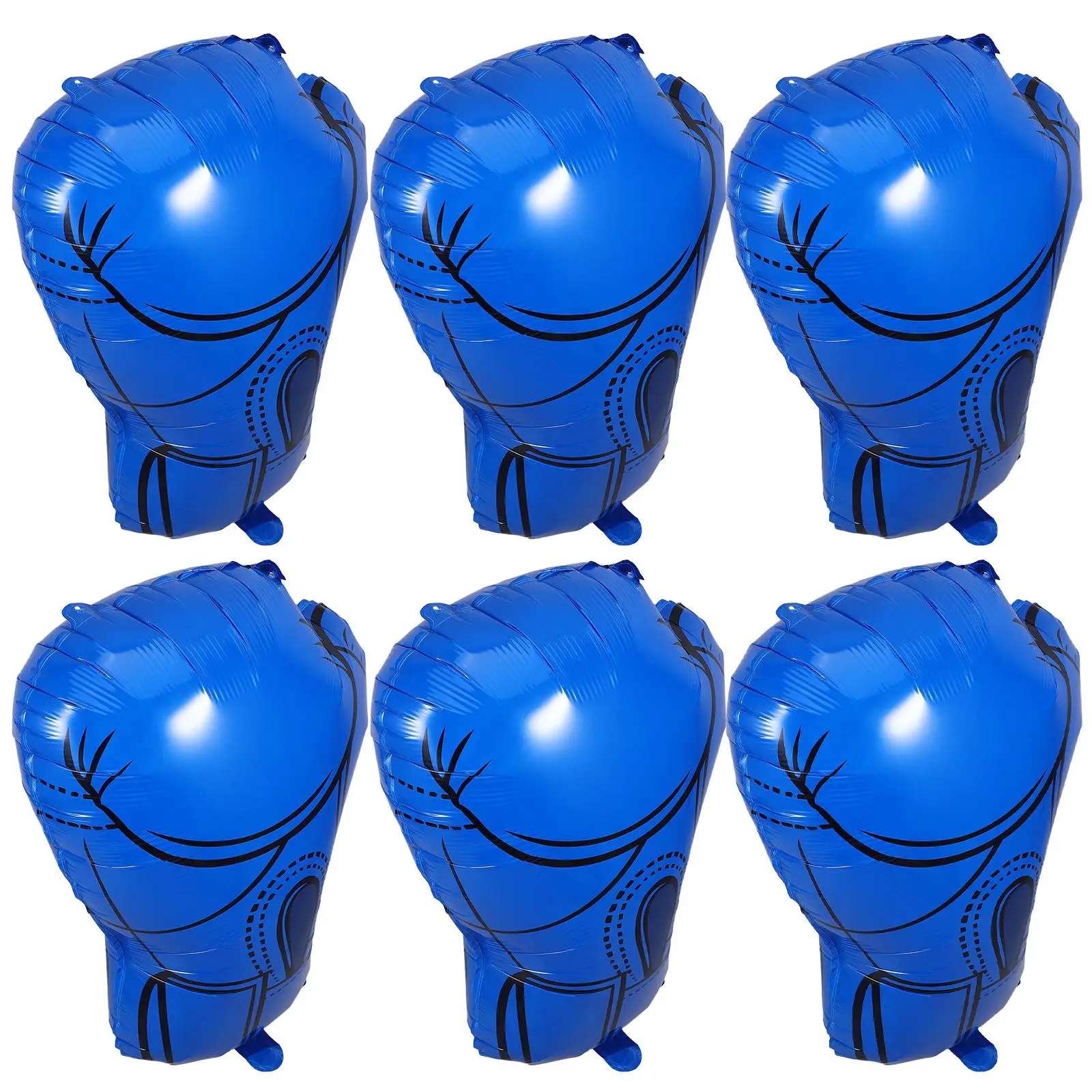 

6 Pcs Boxing Balloon Decoration Gloves Birthday Party Supplies Vibrant Colors Foil Inflatable Automatic Sealing Strip Wrestling