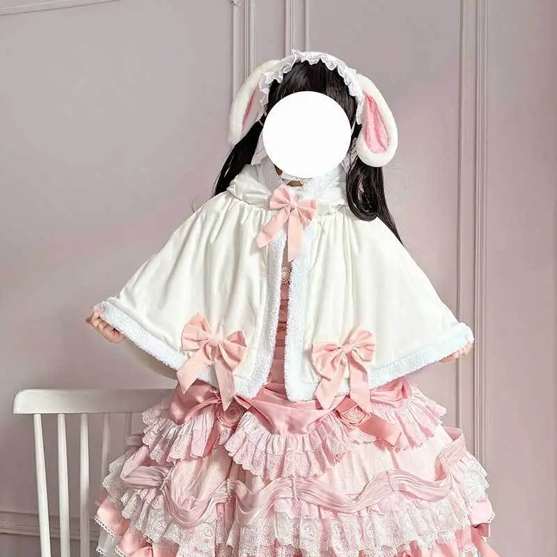 SOIOMES Original Cosplay Cute Plush Cape Cloak Fashion Shawl Lolita Top Little Bear Biscuit