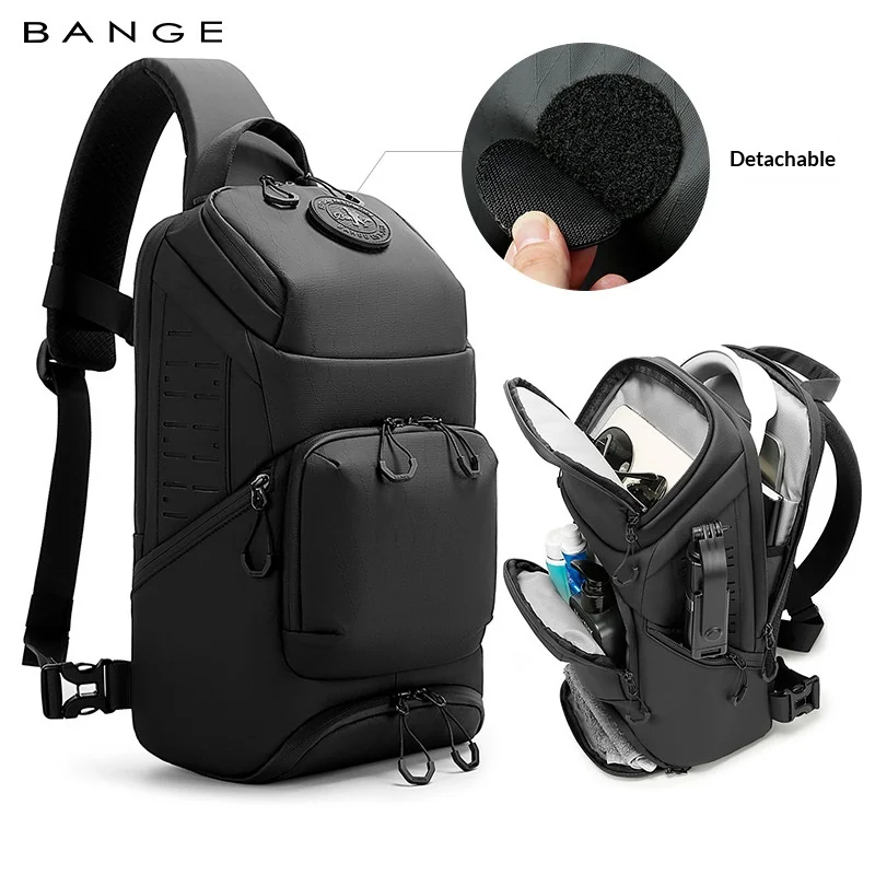 BANGE Waterproof Sling Chest Bag with Multiple Pockets Breathable Ergonomic Crossbody Bag for Daily Commute & Outdoor Adventure