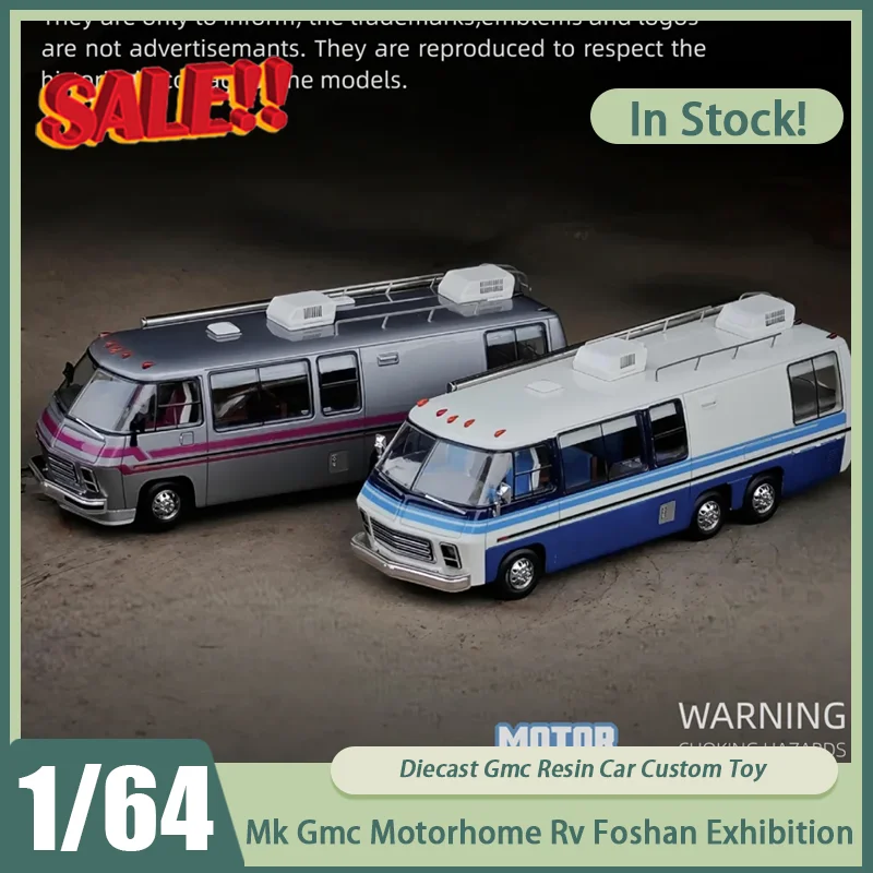 Nuevo en Stock Mk Miniatures 1:64 Gmc autocaravana Rv coche resina Foshan exposición miniatura Diecast Gmc adornos juguetes personalizados niños Gi