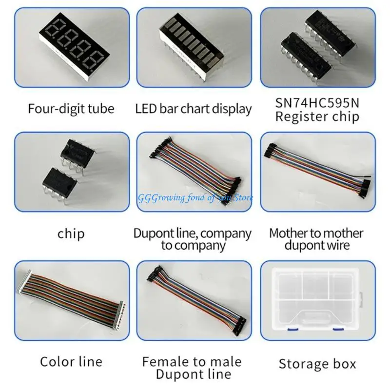 

H9EB DIY Electronics Basic Starter with Breadboard Jumper Wires Resistors Buzzer