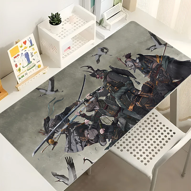 

Mousepad Samurai Gaming Mats PC Accessories Computer Cabinet Extended Pad Non-Slip Mouse Pad Anime Keyboard Pad Office Desk Mat