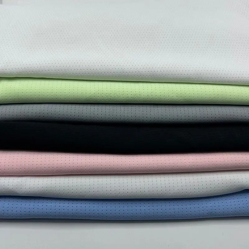 Ice Silk Quick-Drying Mesh Breathable Hole Fabric, Cold Feeling, Elastic Sunscreen Clothing on All Sides, Sports Fabric