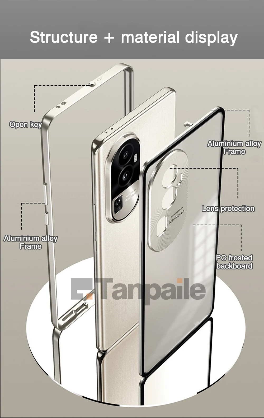 Aluminum Metal Bumper for OPPO Reno13 Reno13 Pro Case Tempered Glass Funda