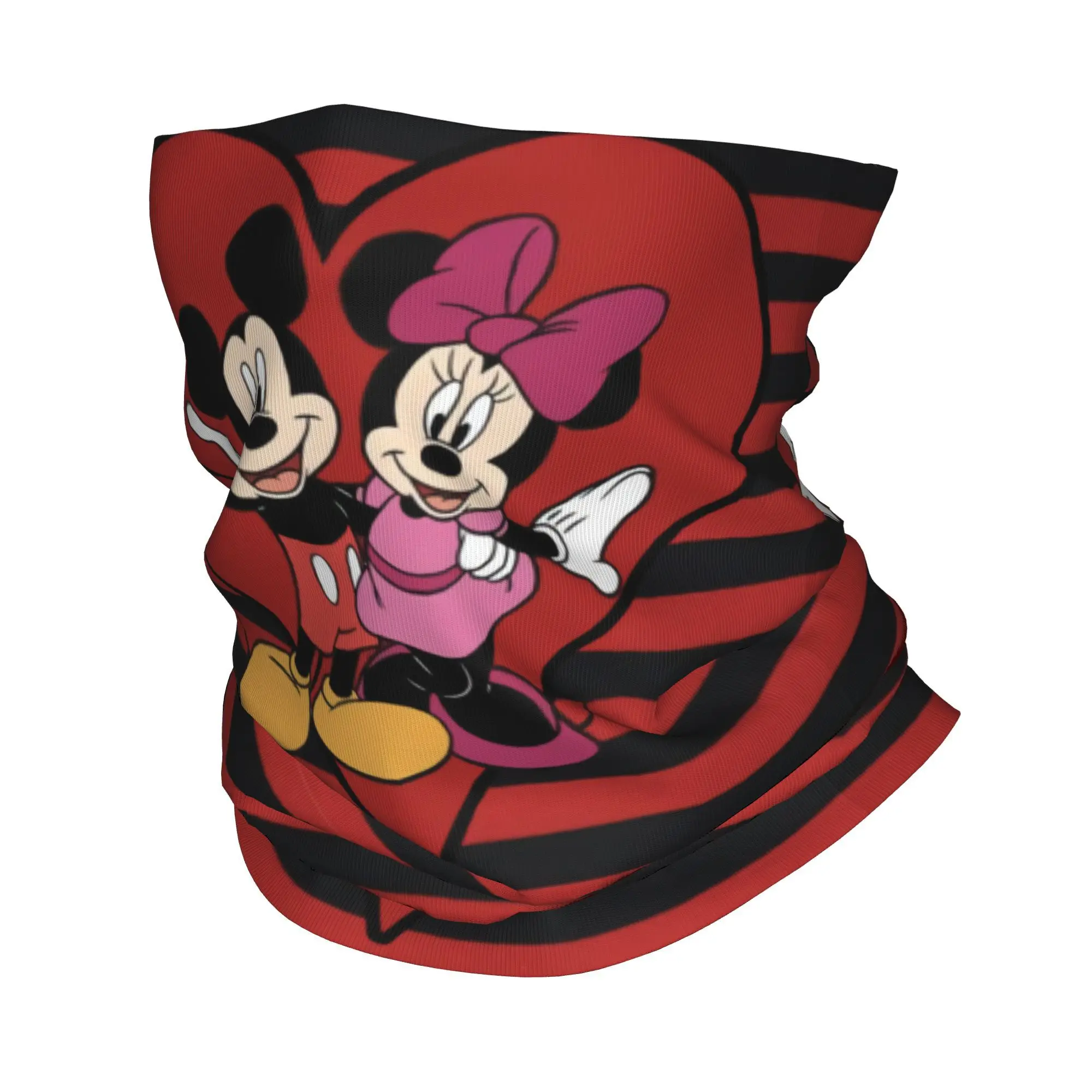 

Custom Minnie Mouse Mickey Mouse Heart Bandana Neck Gaiter UV Protection Face Scarf Cover Women Men Headband Tube Balaclava