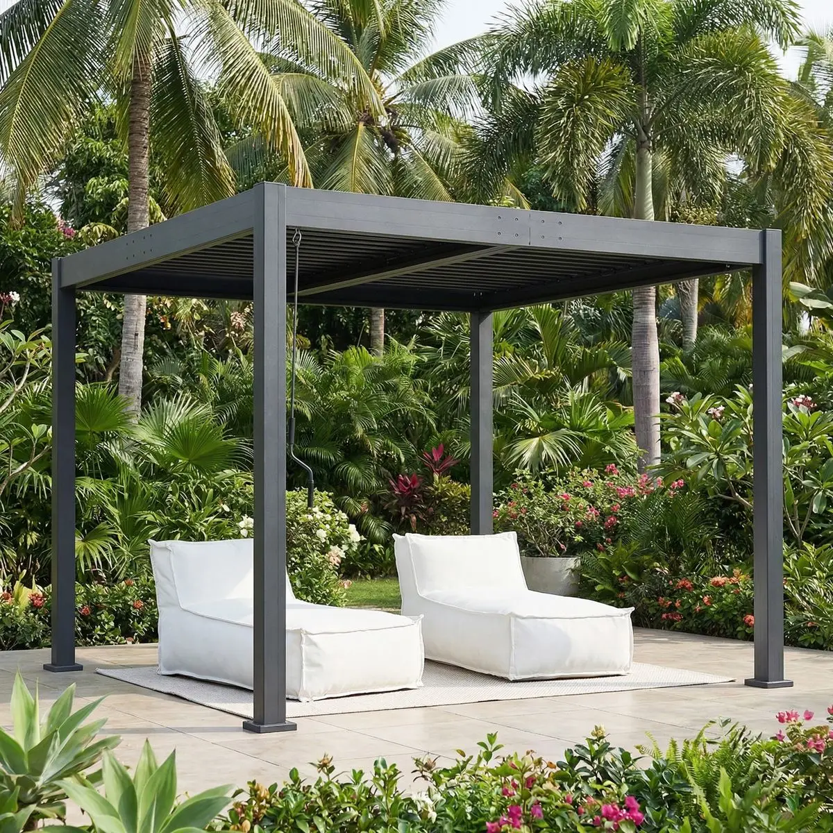 Hand Adjustable Aluminum Pergola Sun Protective and Easy To Assemble Pavilion Suitable for Outdoor Use in The Family Setting