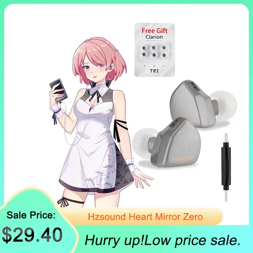 Imagen 2 del producto Hzsound-auriculares intrauditivos Heart Mirror Zero, cascos HiFi con cable de 2 pines, diafragma de 10mm, auriculares para música, Auriculares deportivos para juegos