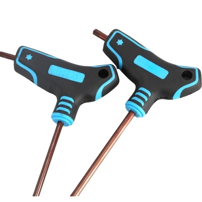 Wrench T25 Wrench MTB Road Bicycle Allen Key T-Type PP Plastic Handle Torx25 T25 Wrench S2 Tool Set Wrench Tools Bike Repair Kit