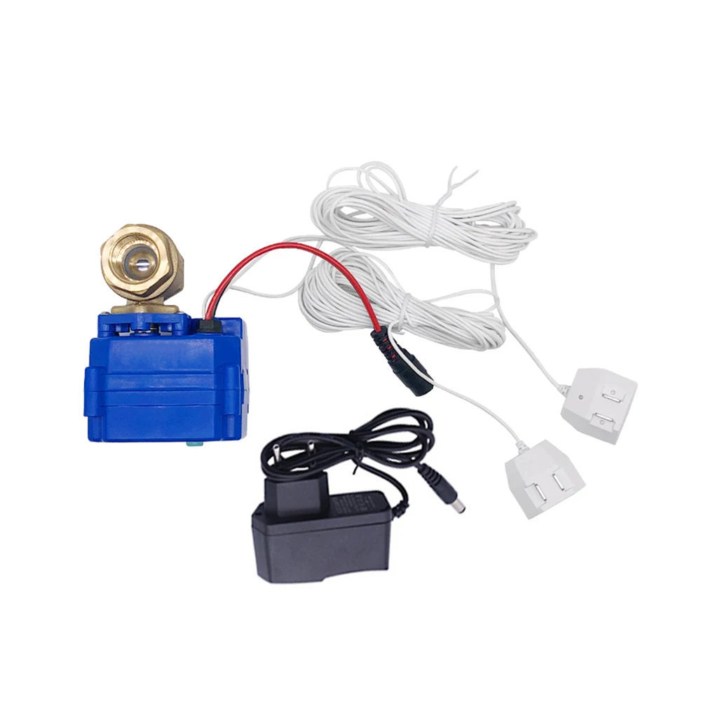 Smart Valve Water Pipe Leakage Protector with 1pc DN20 Crane 2pc Sensor Cable for 3/4\