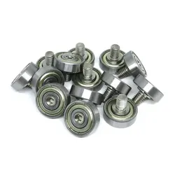 10pcs DRY OD 19mm 626ZZ Bolt Bearing Rollers with M6 Thread JS62619-6C1L8M6 Door & Window Metal Guide Wheel Pulleys