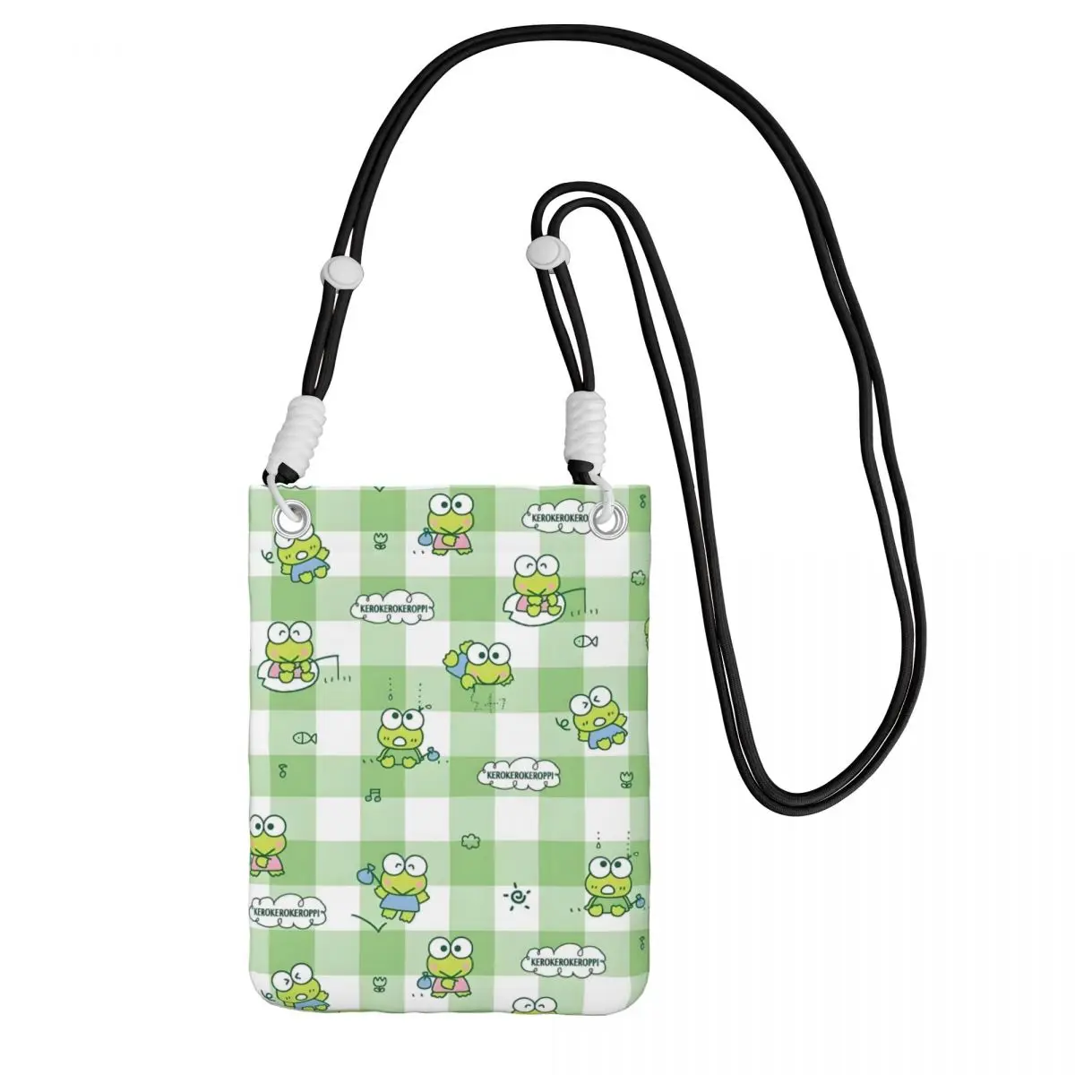 

Custom KeroKeroKeroppi Carry A Mobile Phone Bag Diagonally Women Men Frog Shoulder Crossbody Bag Adjustable Length City Walk