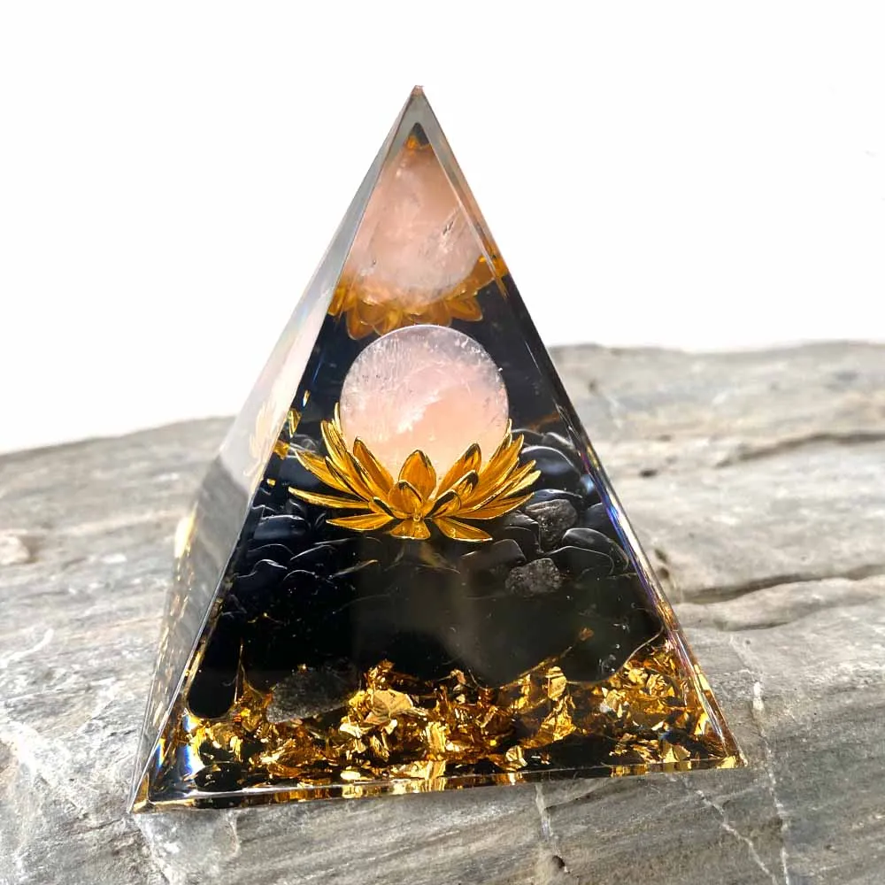 Crystal Stone Orgone Pyramid Energy Generator Room Decor Ornament Natural Amethyst Peridot Reiki Chakra Meditation Gifts