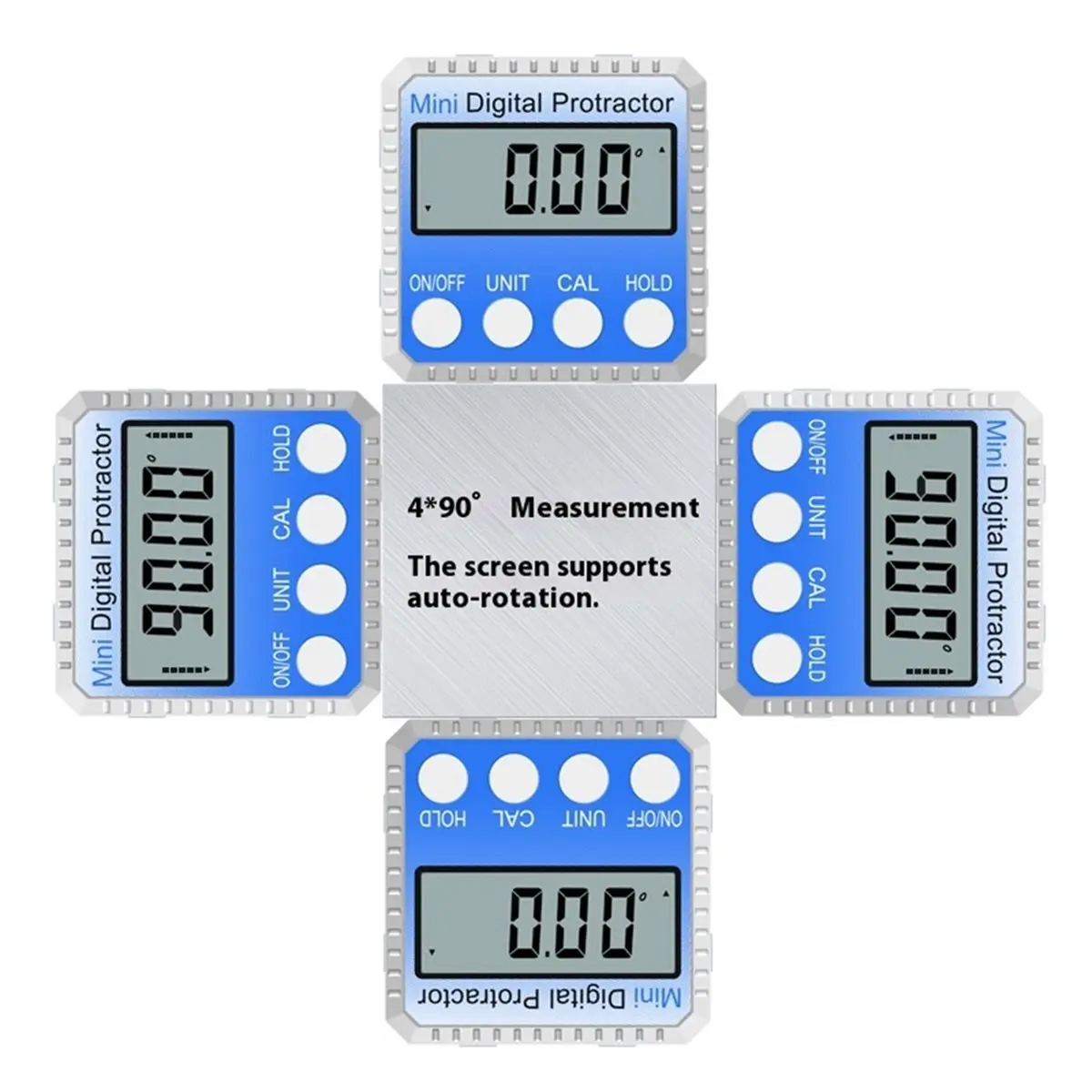 Zinc Alloy 4x90 Degrees Mini Digital Protractor Angle Finder LCD Inclinometer High Accuracy Level Tool Slope Meter
