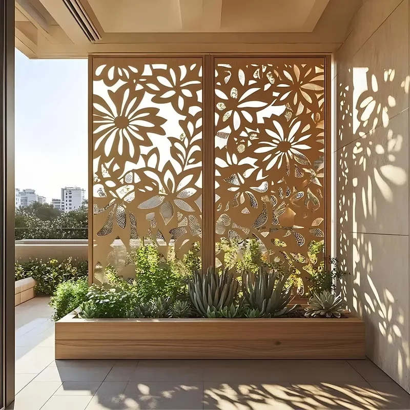 Modern Home & Commercial Stainless Steel Partition Laser-Cut Decorative Screens for Hotels & Restaurants Metal Art Divider
