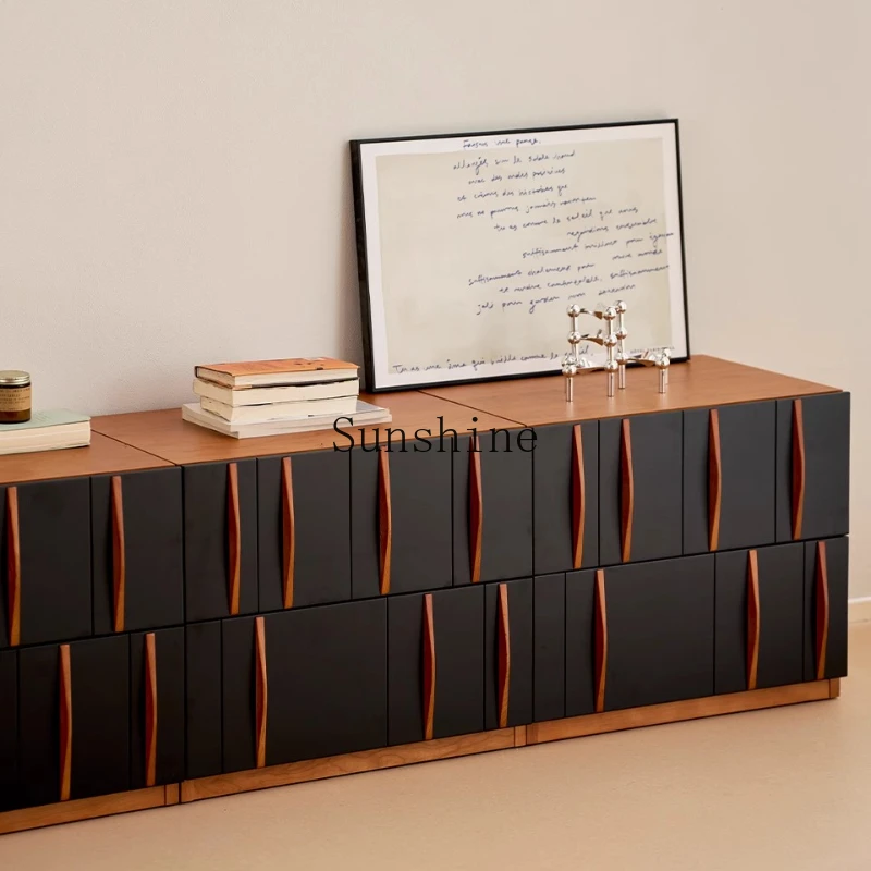 

Modular cabinet retro solid wood combination living room storage dining side storage chest